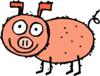 Diseased Looking Pig Clip Art